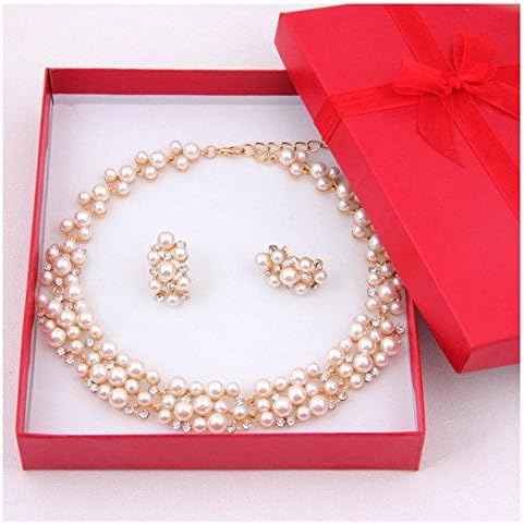 Fashion Pearl Necklace Set Dubai Gold Plated African Beads Bridal Jewelry Sets