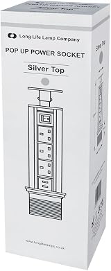 Long Life Lamp Company Pop Up Socket 3 UK Plug 2 USB Silver Kitchen Worktop 80mm view 9