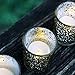 Gold Votive Candle Holder, Set of 12 – Bulk, Mercury Glass Finish Holders for Wedding Decorations, Home Décor, Table Centrepiece with 13 Battery Operated Bulb Flameless LED Tealight