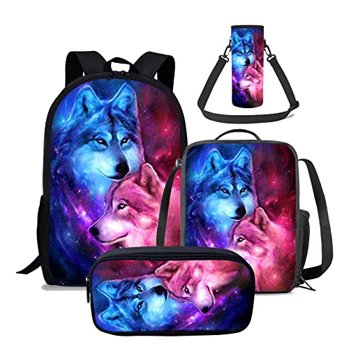 4 Pcs Galaxy Couple Wolf
