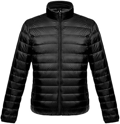 Men's Puffer Down Jacket Ultra-Light Packable Coat,YF,2208,BK,2XL