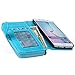 E LV Purse Case for Samsung Galaxy S6-2IN1 (CASE Cum Purse) PU Leather flip Wallet Bag Pouch Case Cover for Samsung Galaxy S6 - Turquise