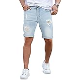 GINGTTO Mens Jean Shorts Slim Fit Stretch Denim Shorts Men