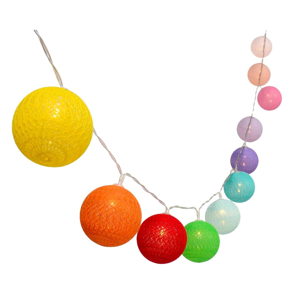 LUMI Jardin MIMY Colors Solar 3.8M 10 LED Warm White Cotton Ball String Lights