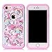 Iphone 8 Case,Iphone 7 Cover - Rainbow Unicorn Patchwork Pattern Shock-Absorption Hard PC and Inner Silicone Hybrid Dual Layer Armor Defender Case Cover for Apple iphone 7 and Apple iphone 8