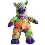Bstaofy Rainbow Zebra Creative LED Stuffed Animals Colorful Lifelike Plush Toy Birthday Christmas Gift for Kids, 18-Inch