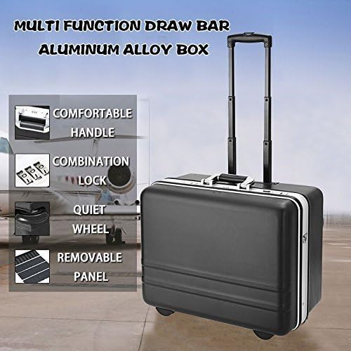 Bvivoa Watertight Rolling Tool Box All-in-one ABS Tools Hard Case Easy Carry on Rolling Suitcase Heavy Duty, Locking System and Comfortable Grip Handle (510x 400 x 280mm)