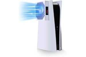 G-STORY PS5 Cooling Fan,PS5 Cooler System, Fan Speed Automactically Adjusted by Temperature(℃/℉), Low Noise, 3 Speed 1500/1750/2000RPM (140MM) with RGB LED (White)