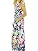 Women's Floral Print Round Neck Sleeveless Maxi Casual Dress Medium Multicolored