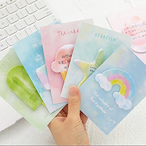 Vann92(TM) 2 Pieces Fresh Star Rainbow Post-It Sticker Memo Pads Laptop Calendar DIY Decor Plan Writing Sticky Notes School Office Supply