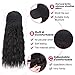Black Wavy Wig with Hat,Synthetic Hair Extensions Attached Adjustable Black Baseball Cap Fits Women (Black)thumb 3