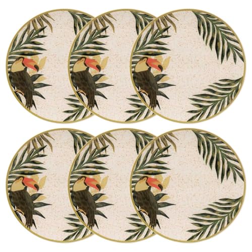 Jogo de 6 Pratos Rasos 26 cm Oxford Unni Tropicano