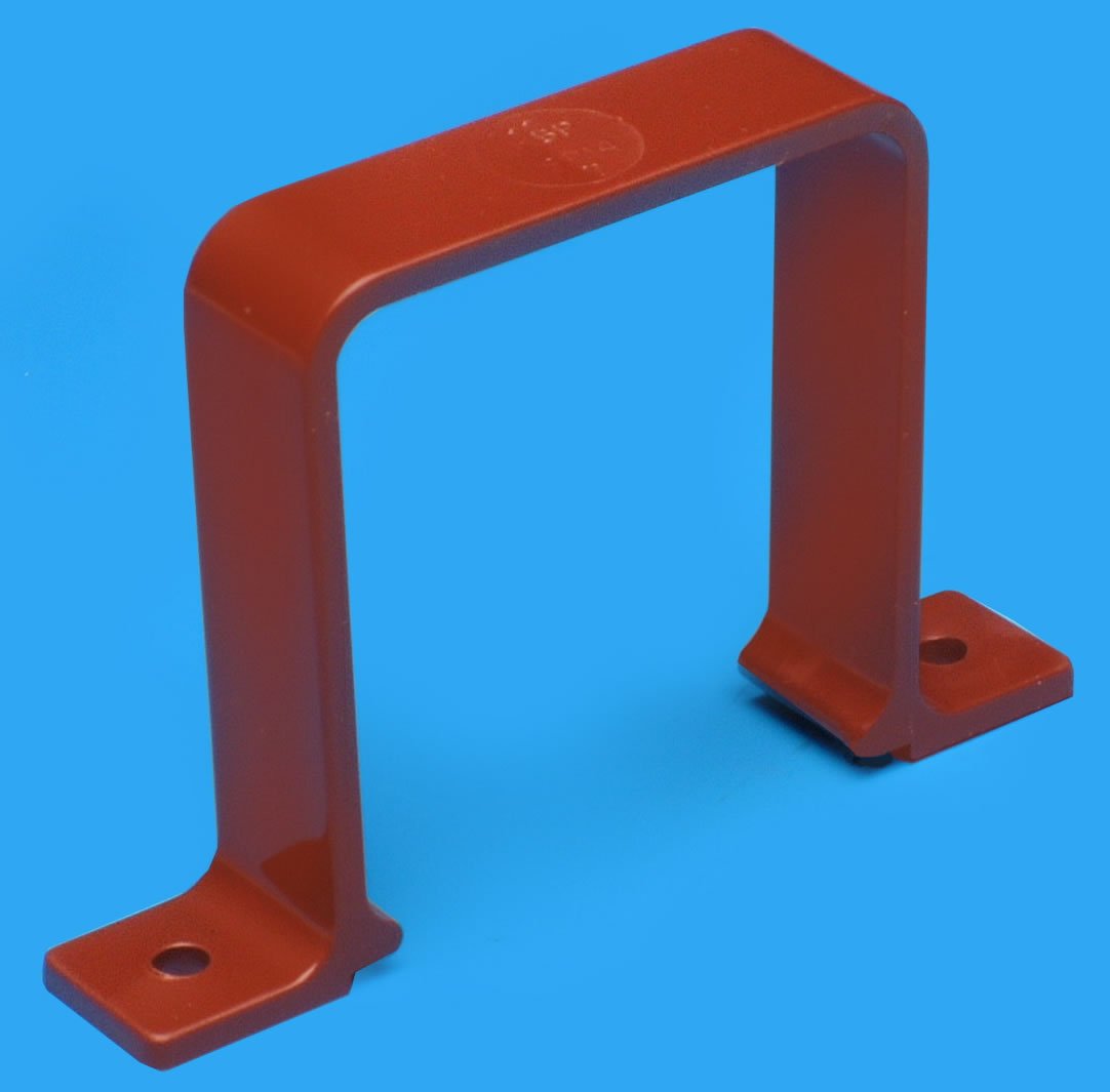 Pack of 2 x SP14W White Pipe Fixing Bracket for 65mm Square downpipe. (Suitable for Standard Square downpipes NOT OSMA and NOT Terrain)