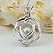 Coobbar Hollow Pearl Bead Cage Pearl Pendant Include 1pcs Bead Cage Pearl Pendant 2pcs 925 Sterling Chain 4pcs Color Pearl (Rose Pendant)