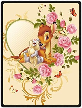 JIUDUIDODO Home Bedding &amp; Beautiful Keep Warm Gifts Bambi Wallpaper Blanket 58 Inches x 80 Inches Sofa/Bed Used Gift for Family/Friend