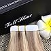 Full Shine Tape in Hair Extensions Seamless Human Hair Invisible Tape in Human Hair Extensions Mixed Color Ash Blonde with Blonde 50 Gram Per Package Double Side Skin Weft 20 Inch 20Pcs