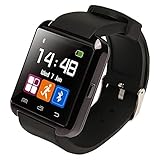 U8 Bluetooth Smart Watch WristWatch Phone with Camera Touch Screen for Android OS and IOS Smartphone Samsung Smartphone (Black)