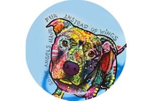 SJT ENTERPRISES, INC. SJT Enterprises Pit Bull Car Magnet, 5 inch Round Dean Russo Car Decal, Colorful Pop Art Bumper Sticker Magnet, Waterproof & UV Resistant (SJT86530)