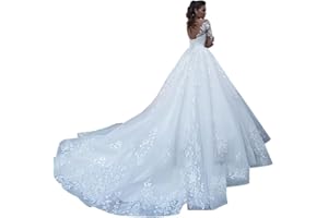 SYYS Lace Wedding Dress for Bride 2025 Long V Neck Wedding Ball Gowns SYYS26-D
