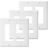 VCELINK 2 Gang Decorator Wall Plates, UL94 V-0 Listed Receptacle Outlet Covers, 4.88" x 4.94" Thermoplastic Outlet Covers Wal