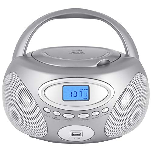 HANNLOMAX HX-311CD Portable CD/MP3 Boombox, PLL AM/FM Radio, USB Port for MP3 Playback, Aux-in, LCD Display, AC/DC Power Source