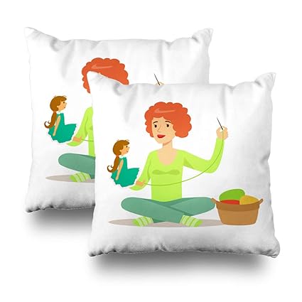 Amazon Com Lalilo Set Of 2 Throw Pillow Covers Young Woman