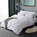 Vailge 3 Piece Pinch Pleated Duvet Cover with Zipper Closure, 100% 120gsm Microfiber Pintuck Duvet Cover, Luxurious Pintuck Decorative (White,Full)