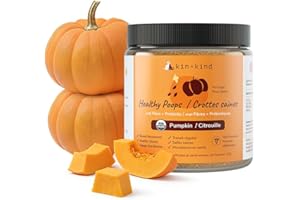 kin+kind Organic Fiber for Dogs&Cats - Pumpkin Boost for Healthy Poops - Digestive Health - Flax Seed, Ginger, Turmeric and C