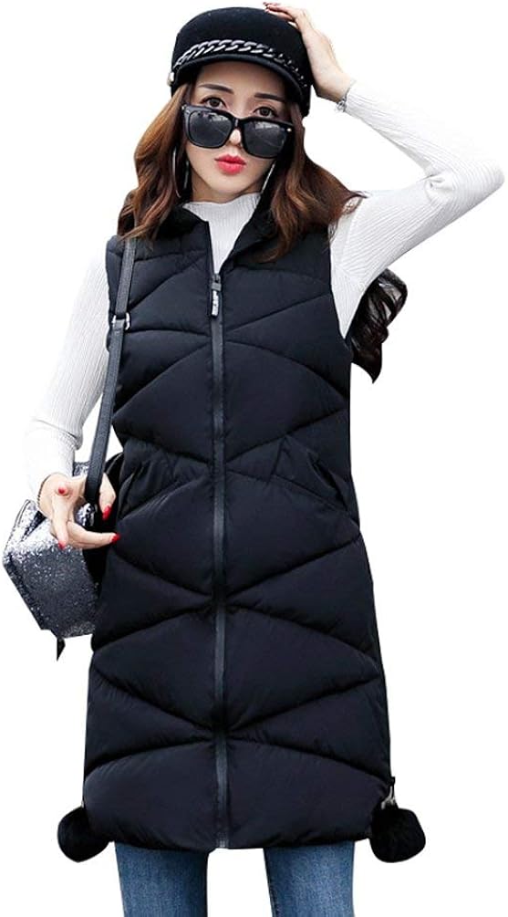 Women's Winter Vest Long Thickened Vest Hooded Down Cotton Fashion