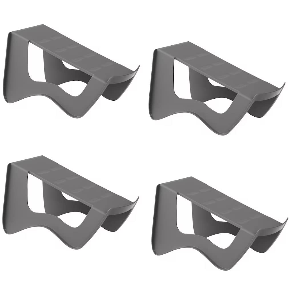 4x MURVEL Shoe Storage Organizer Grey Polypropylene Plastic 14x14x24 cm