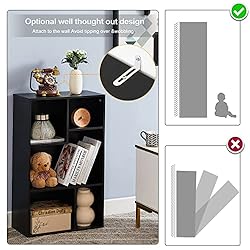 VECELO 5 Cube Modern Bookcases,3 Tier