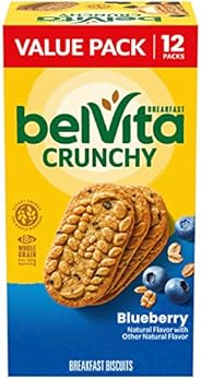 belVita Blueberry Breakfast Biscuits, Value Pack, 12 Packs (4 Biscuits Per Pack)