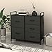 WLIVE Dresser with 5 Drawers, Fabric Storage Tower with Handrail, Organizer Unit for Bedroom, Hallway, Entryway, Closets, Sturdy Steel Frame, Wood Top, Easy Pull Handle