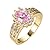 jacob alex ring 8*6mm Pink Sapphire CZ Wedding/Party Ring 10KT Yellow Gold Filled Womens Size6