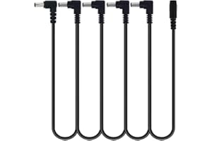pigtone 1 to 5 Way Daisy Chain Cable Guitar Effect Pedal Power Supply Splitter Cable Adapter Power Cable Black
