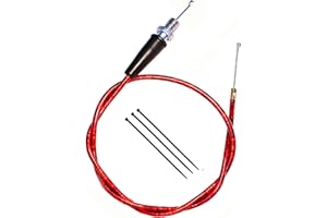 YRHHBYH 35.43" Throttle Cable 90cm for 50cc 70cc 110cc 125cc Baja Dirt Runner SSR125 TaoTao MadMax Coolster M-125 X-pro SYX Roketa SDG NST Apollo RFZ Moto X-Treme ATV Go Kart Chinese Pit Dirt Bike Parts Red