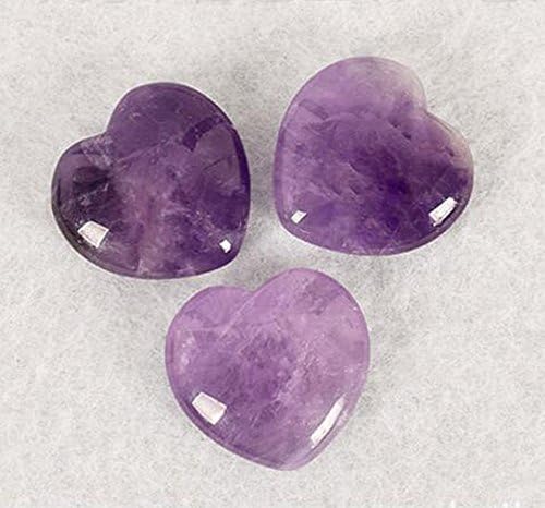 Natural Amethyst Gemstone Healing Crystal Puff Heart Love Worry Fengshui Stone Chakra Reiki Balancing Massage and Decoration