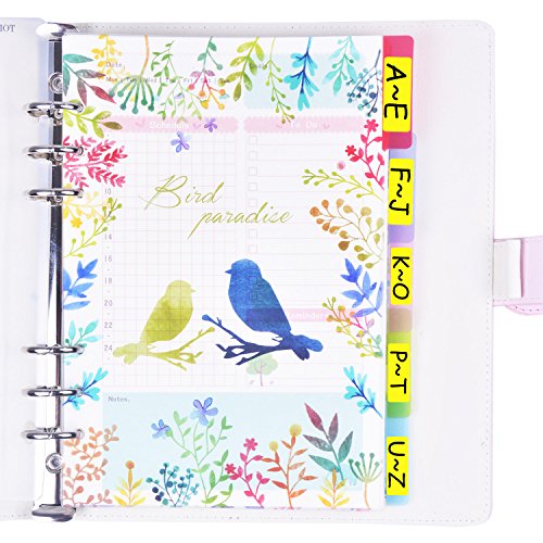 Rancco A5 Dividers Insertable Index Page Tab Cards, 10 Pcs Translucent 6-Holes Binder Classified Lables for Filofax Notebook/ Travel Diary Journal/ Planner w/ Ruler(2 Set) - Thumbnail 4