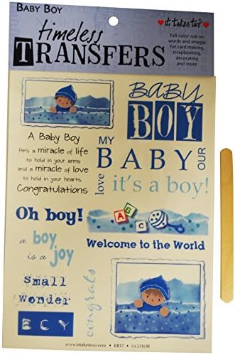 Baby Boy Full Color Rub On Image Transfers--Perfect for Scrapbooking or Card Making!!!