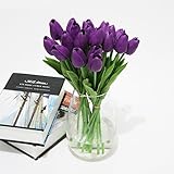Adarl 10pcs Artificial Flower Artificial Tulip Flower Silk Floral For Home Office Decor Party Festival Weeding Decoration Purple