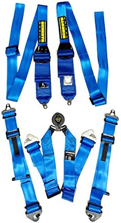 Schroth Racing 6 Point Camlock Racing Harness - Profi 2 for HANS Devices - Snap-In Flexi Lap Harness - Blue