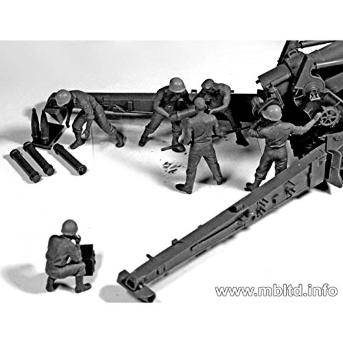Master Box WWII US Artillery Crew (6) Figure Model Building Kits (1:35 Scale)