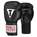 TITLE Classic Hook-and-Loop Leather Training Gloves, Black, 14-Ounce