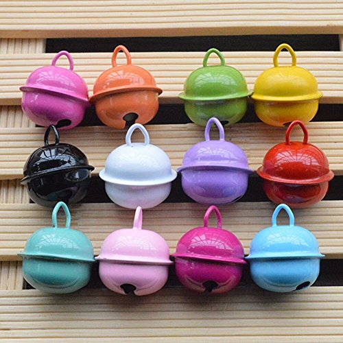 TOAOB 15pcs Multiple Mixed Colours Pet Collar Bell Charm Pendant for Dog Cat Collar Decoration and DIY Crafts