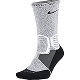 Nike Men's Hyper Elite Crossover Basketball Socks White/Black/Black Large (8-12)