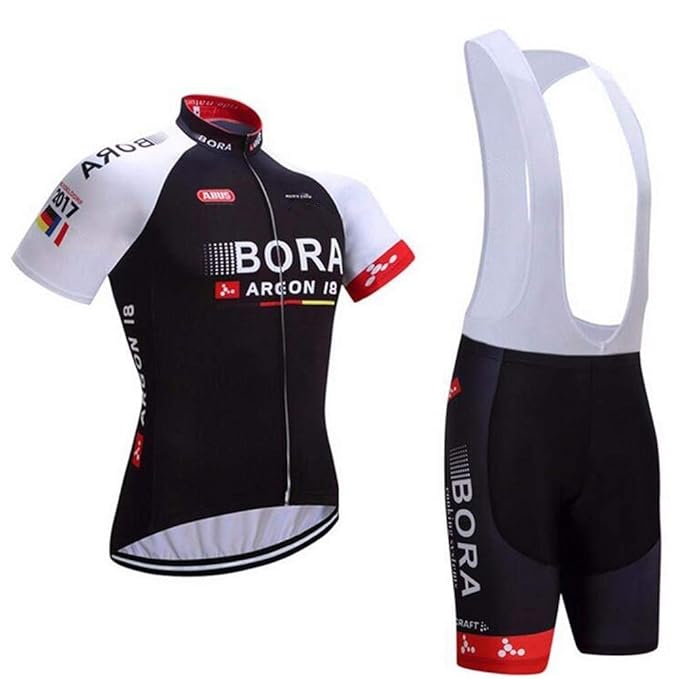 Herren Radtrikot Set 3D Gepolsterte Trägerhose Sommer Atmungsaktiv Kurzarm Bike Shirts Fahrradanzug