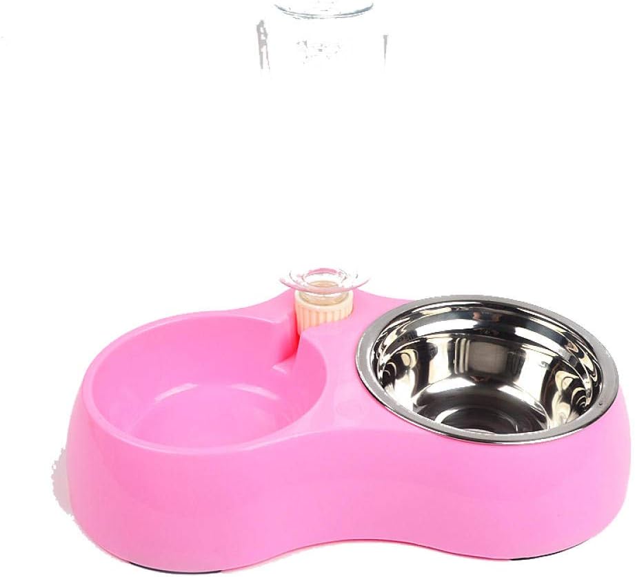 Anwasd7 Bol de Chien Double Bol en Plastique Chat Chien Eau Potable Bol Glissement Facile à Anwasd7 Bol de Chien Double Bol en Plastique Chat Chien Eau Potable Bol Glissement Facile à