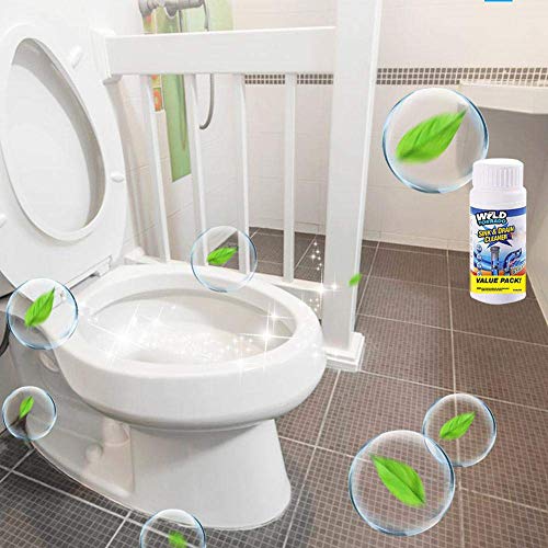 Powerful Sink and Drain Cleaner Chemical Powder Agent for Kitchen Toilet Pipe Dredging, Quick Foaming Toilet Cleaner, Hair Grease Clog Remover, Drain Opener (White, 110G)