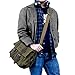 S-ZONE Vintage Camera Messenger Bag Leather Canvas DSLR Shoulder Crossbody Bag