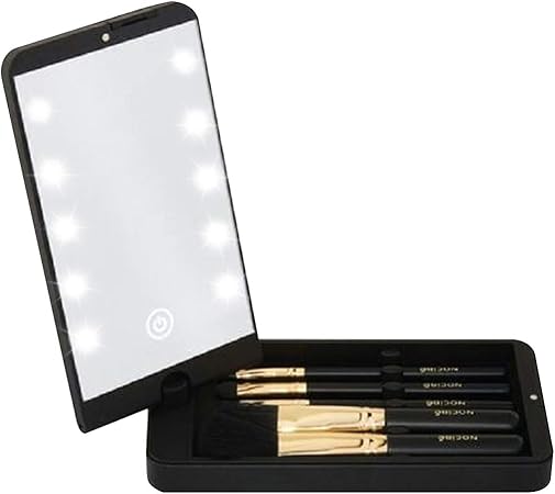 ASEOK Tragbarer Schminkspiegel mit 360 ° -Drehung, Touch-beleuchteter